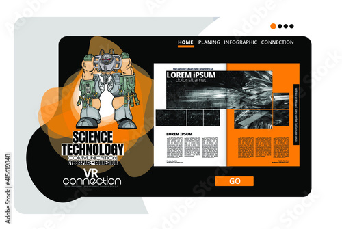 Technology concept for internet banners, social media banners, headers of websites, vector illustration 