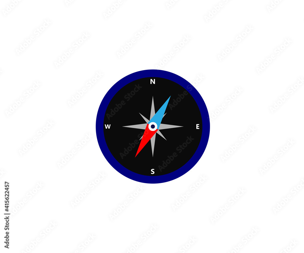 Compass, navigation icon, sign on white background. Vector illustration, design. Compass, navigation icon, sign on white background. Vector illustration, design.