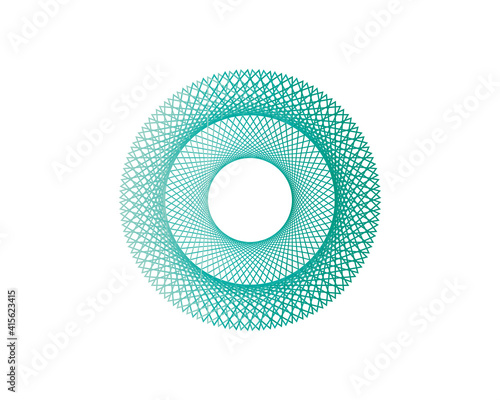 Spirograph abstract element on white background. Vector illustration.