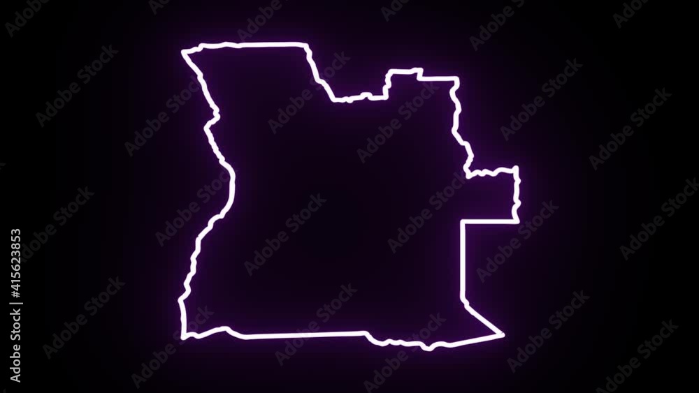 neon Map of Angola, Angola outline, Animated close up map of Angola neon Map of Angola, Angola outline, Animated close up map of Angola