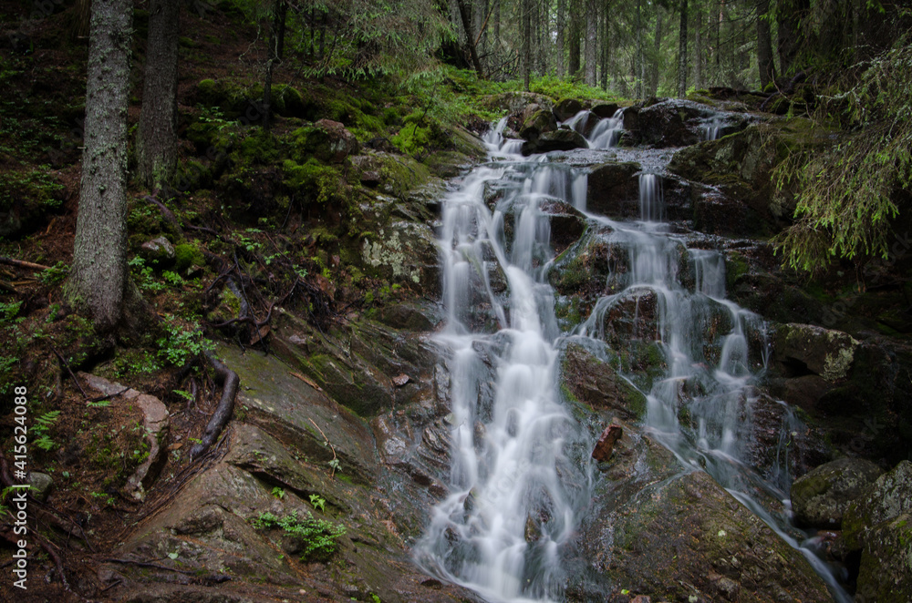 Small waterfall, High Coast of Sweden. 