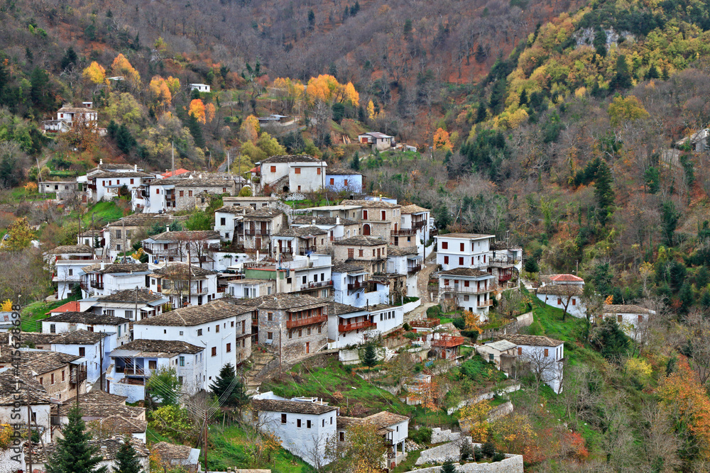 Kastanitsa village, a picturesque traditional old village in Arkadia region, Peloponnese, Greece, Europe