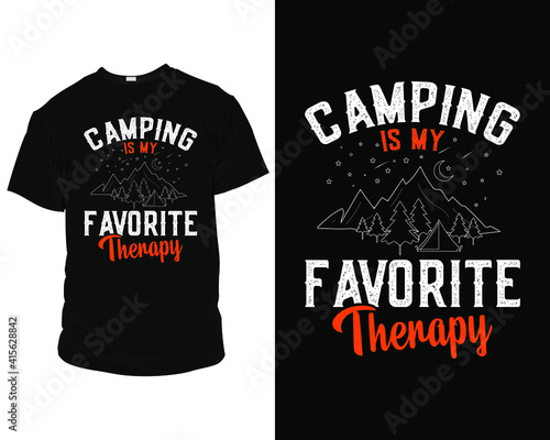 camping is my favorite therapy, camping t-shirt design, camping t-shirt design ideas, camping t-shirts for family,