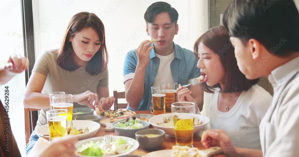 friends dine together in restaurant friends dine together in restaurant