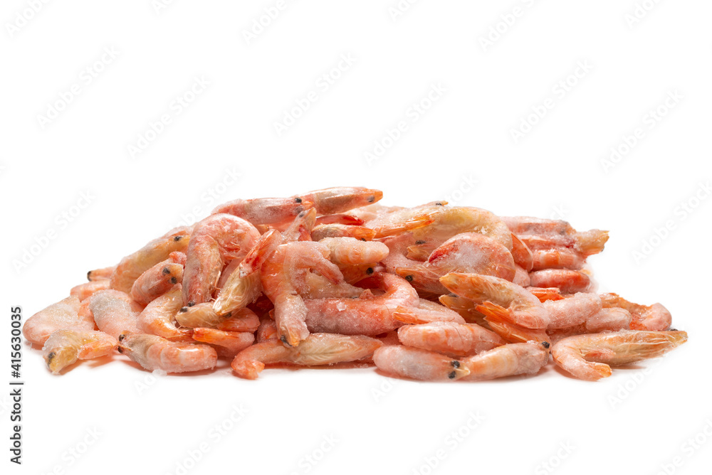 Fresh shrimps in ice. Top view. Fresh shrimps in ice. Top view.