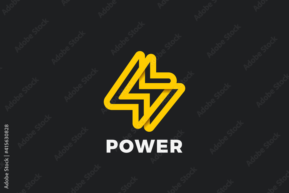 Flash Energy Logo Lightning Bolt Looped geometric design vector template Linear Outline style. Infinite Power Battery Logotype concept icon. Flash Energy Logo Lightning Bolt Looped geometric design vector template Linear Outline style. Infinite Power Battery Logotype concept icon.