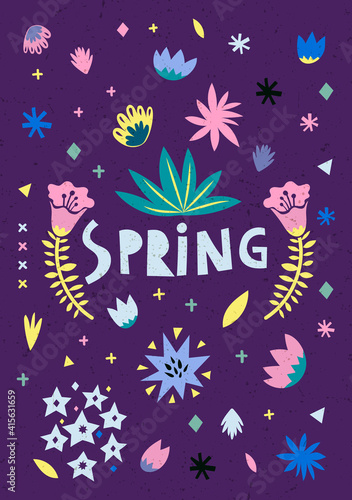 Set of spring symbols and cutout elements. Flowers, leaves and other elements that can be used in cards, patterns, banners, invitations © Stellar Bones