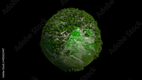 3d rendered illustration of Green Earth V3. High quality 3d illustration