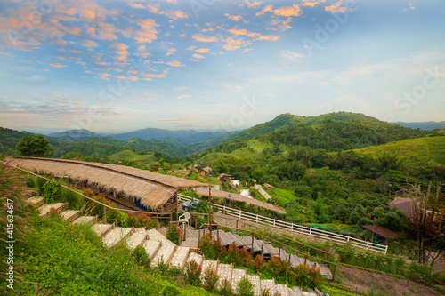 View of Mae Kampong village rural life on hill in Chiang Mai Thailand