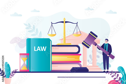 Lawyer holds wooden gavel. Judge passed sentence defendant. Concept of legal verdict and legislation authority