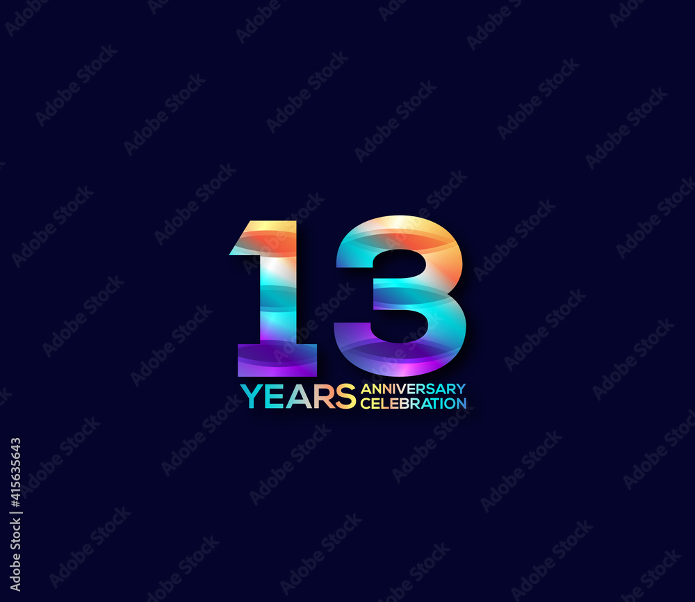 13 Year Anniversary Day background Concept 13 Year Anniversary Day background Concept