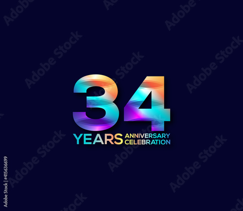 34 Year Anniversary Day background Concept