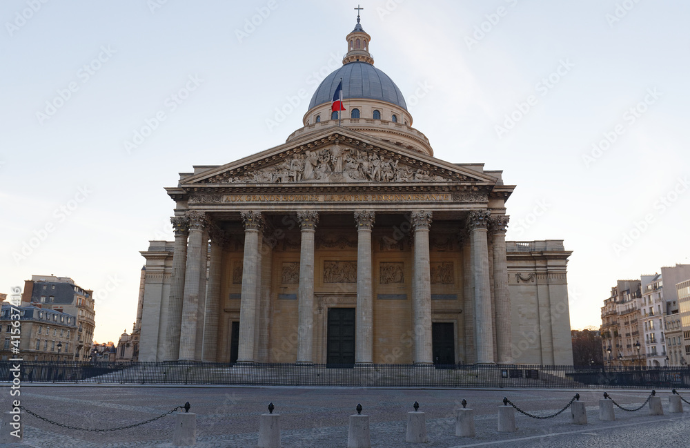 Pantheon, former church that is burial place of historic figures. Paris. France.