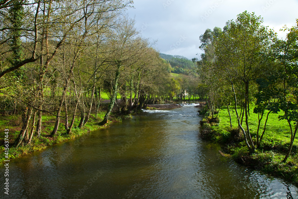 Obraz premium Río Porcía, Pueblo Sueiro, Asturias