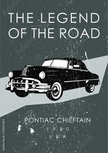 Poster: vintage car Pontiac Chieftain 1950