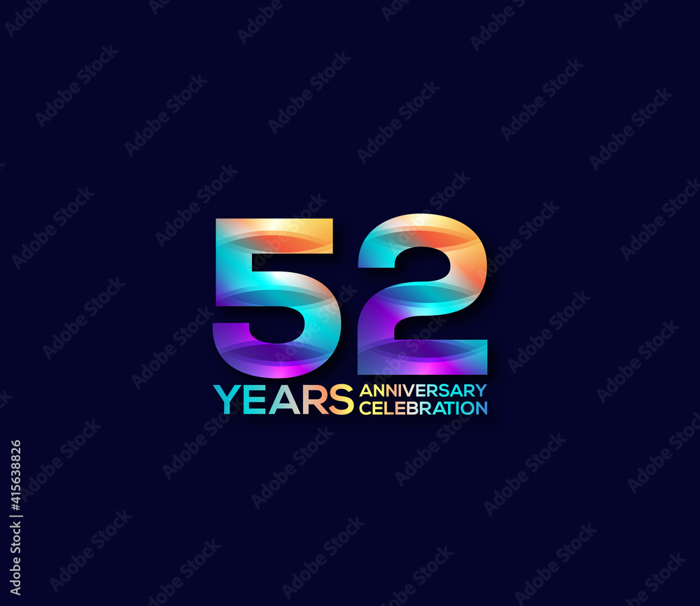 52 Year Anniversary Day background Concept 52 Year Anniversary Day background Concept