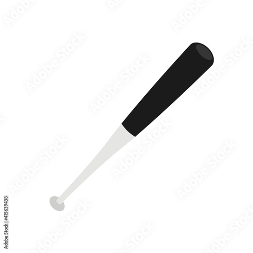 Baseball bat black and white vector illustration
