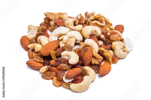 assorted nuts isolated on white