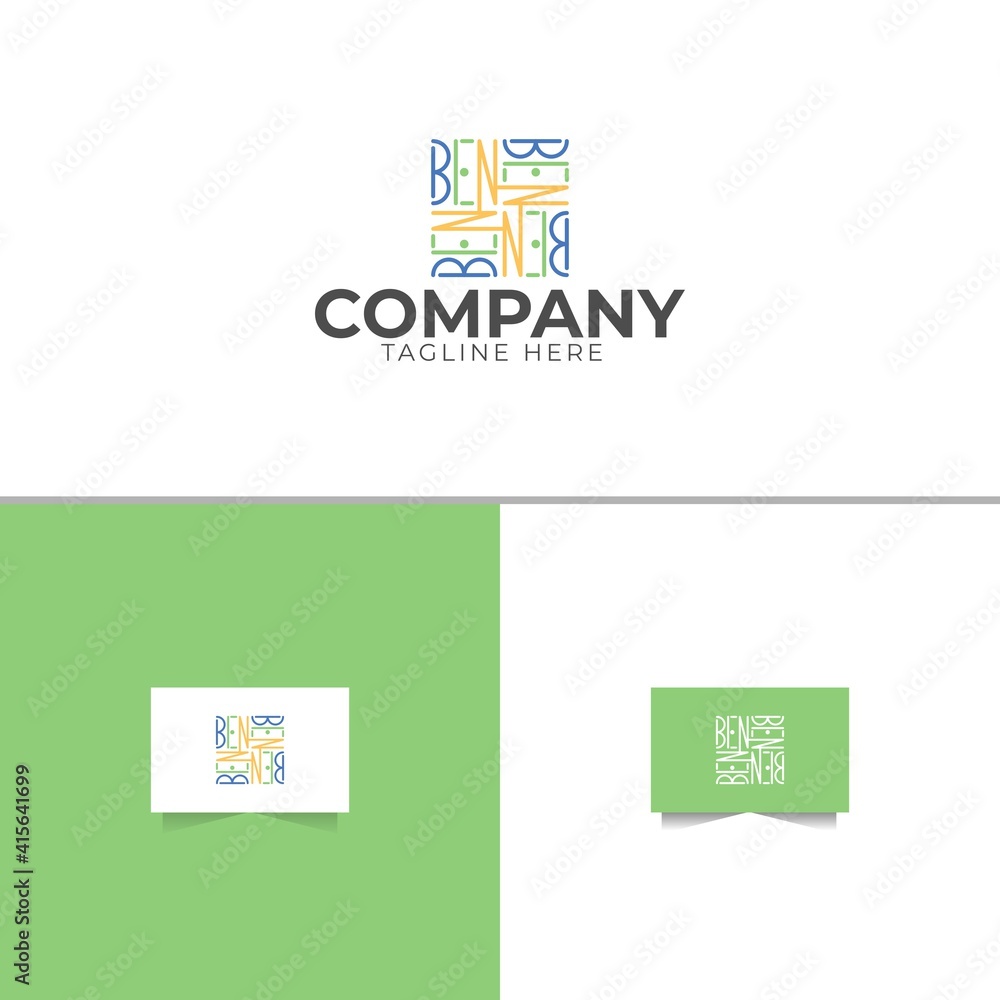 Letter BEN Monoline Logo Design Letter BEN Monoline Logo Design
