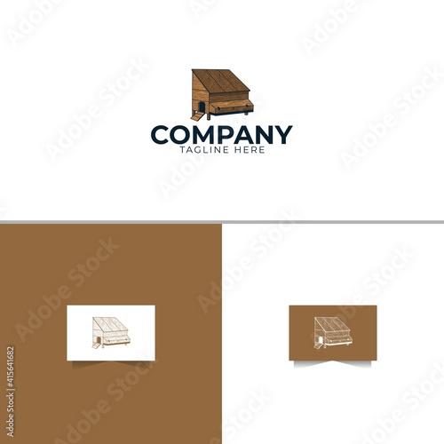 Chicken House Vintage Hand Draw Illustration