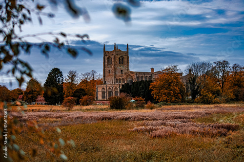 View of the church in the village of Tattershall in UK photo