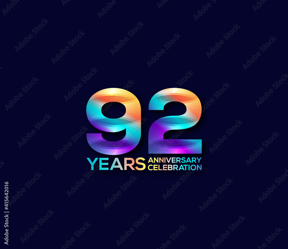 92 Year Anniversary Day background Concept 92 Year Anniversary Day background Concept