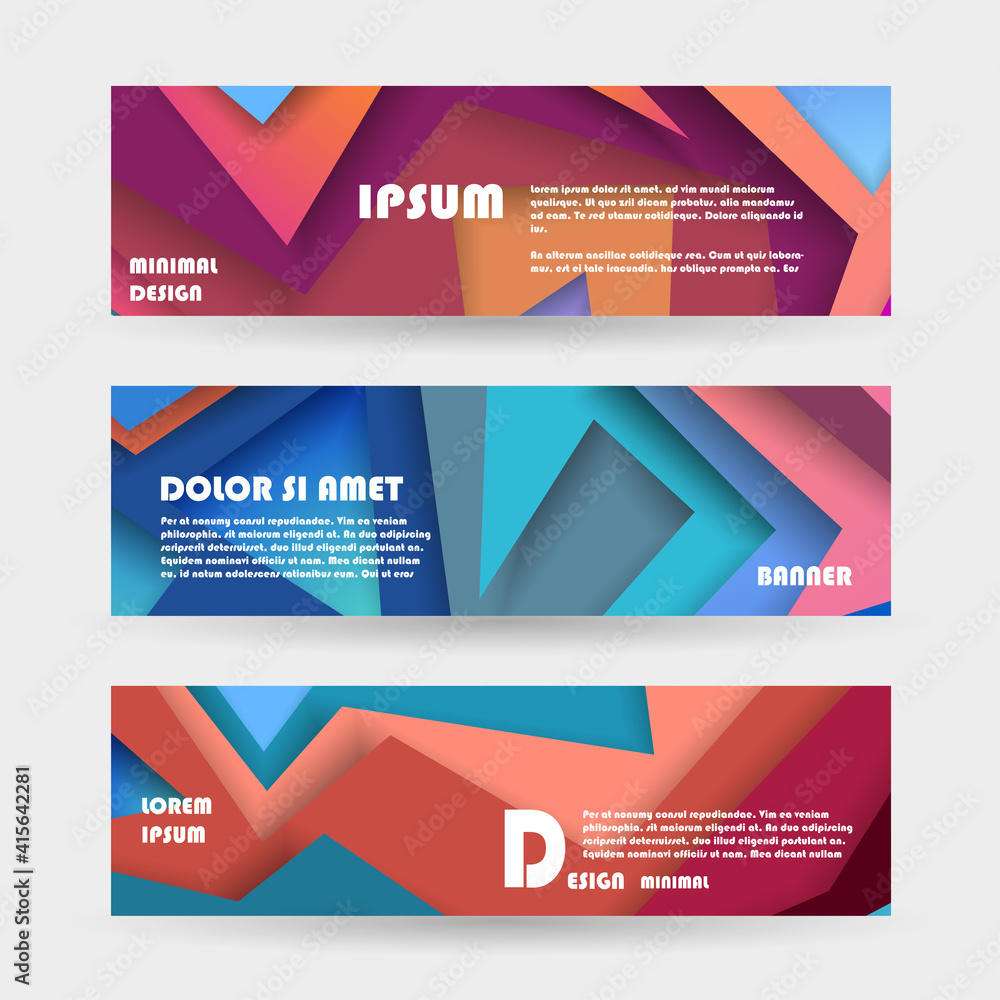 Fototapeta premium Vector horizontal banner template, abstract design