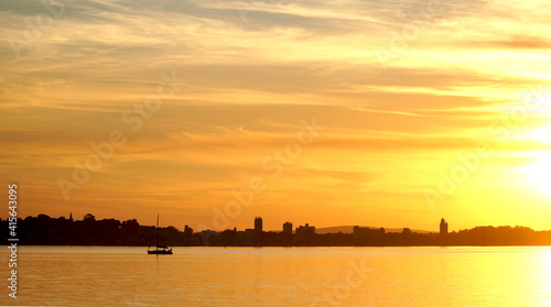 Porto Alegre, Brazil - Sunset at Lake Guaiba, in the Tristeza neighborhood photo