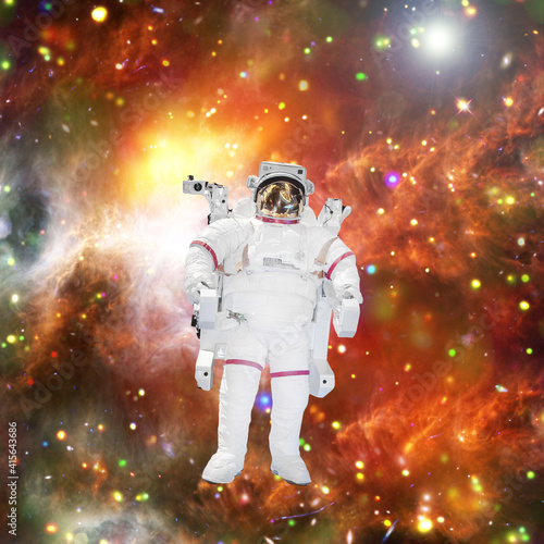 Closeup of astronaut. The elements of this image furnished by NASA.
