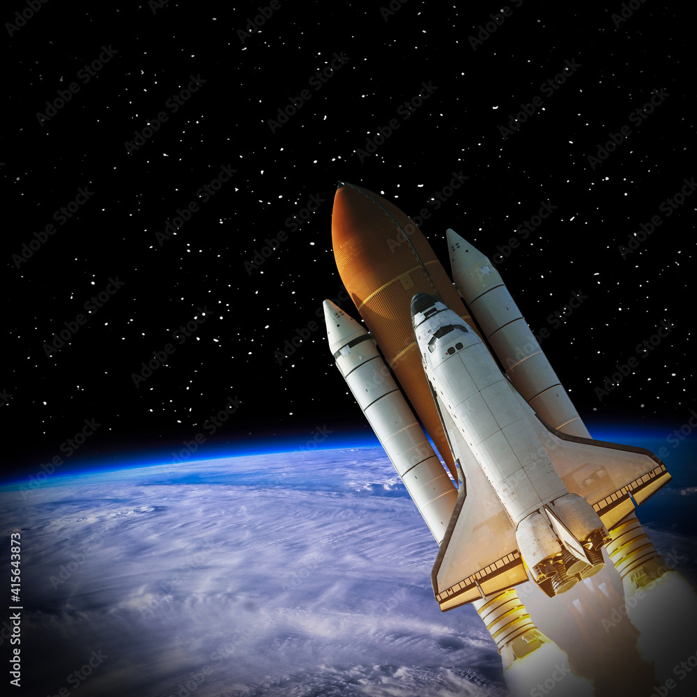 Rocket and earth. Galaxy and stars. The elements of this image furnished by NASA. Rocket and earth. Galaxy and stars. The elements of this image furnished by NASA.