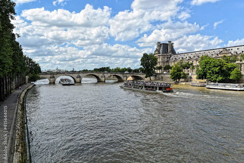 Summer Paris, embankment of the Seine.