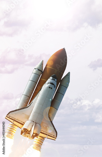 Rocket space craft. The elements of this image furnished by NASA.