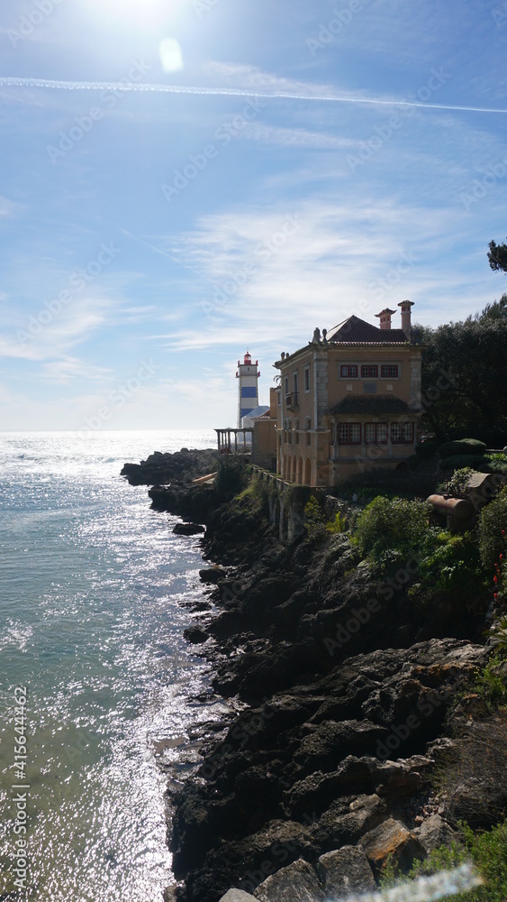 Lisbon, Portugal - Santa Marta Lighthouse (Farol de Santa Marta) in Cascais
