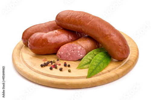 Sausages for grill, isolated on white background