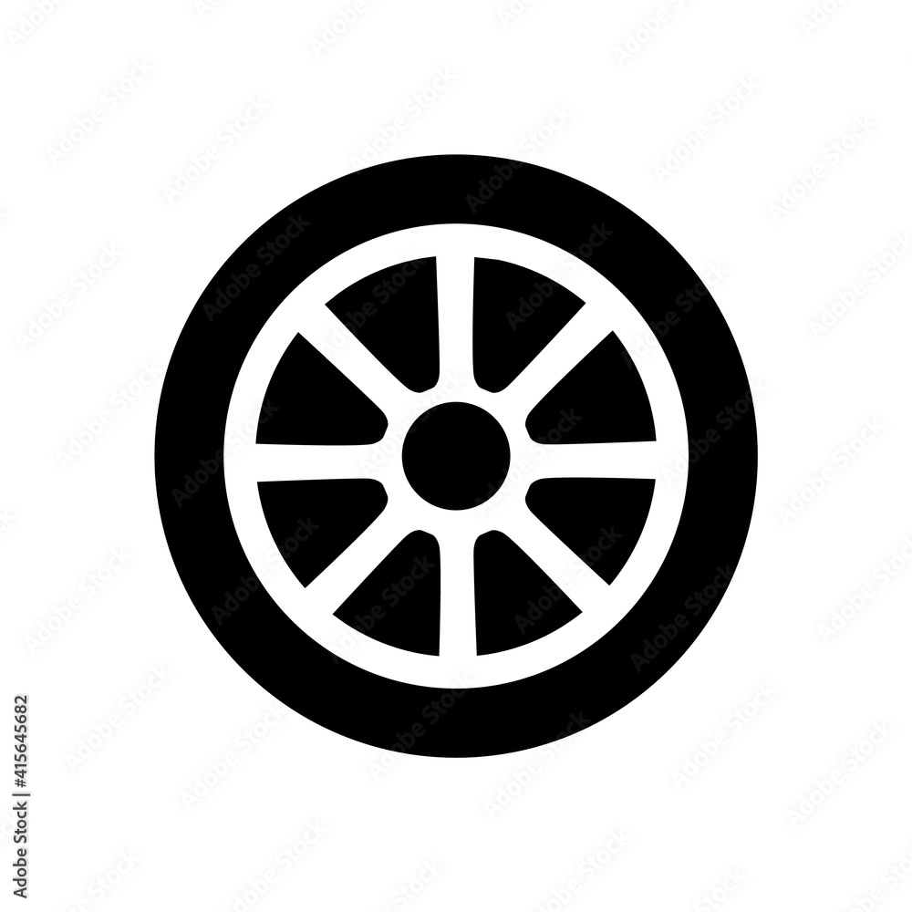Wheel disks icon, logo isolated on white background
