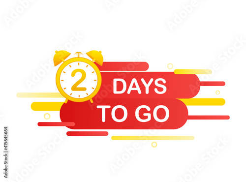 2 days to go in modern style. Special offer badge. Web design. Sale tag. Vector illustration.