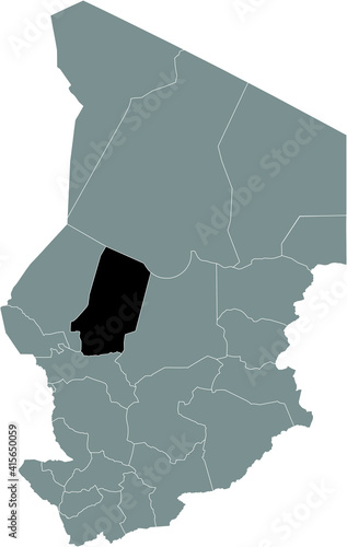 Black location map of Chadian Bahr el Gazel region inside gray map of Chad photo