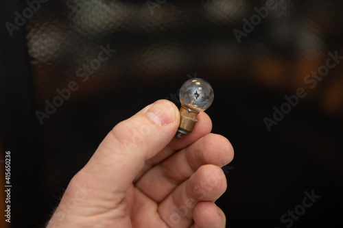 Small vacuum glass light bulbs with a low-voltage filament. Radio components for equipment.