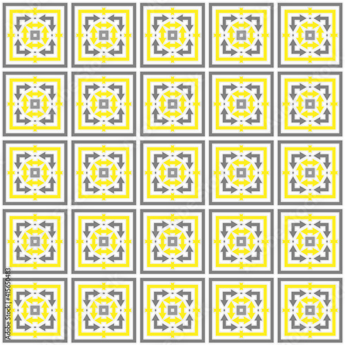square yellow gray colored pattern with arrows