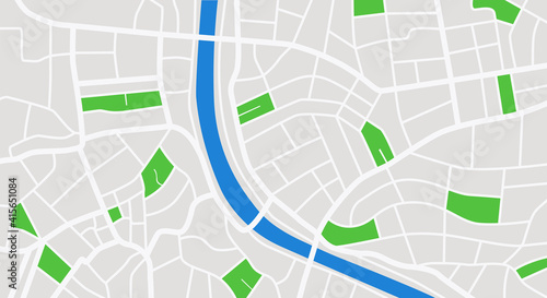 Map of the city center. Map for GPS. Color vector.