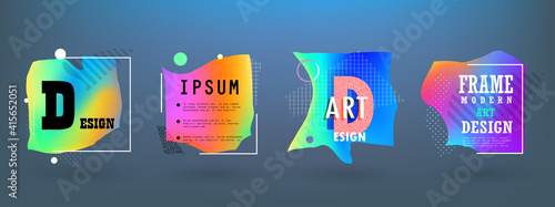 Covers templates set with graphic geometric elements. Applicable for brochures, posters, covers and banners. Vector illustrations.