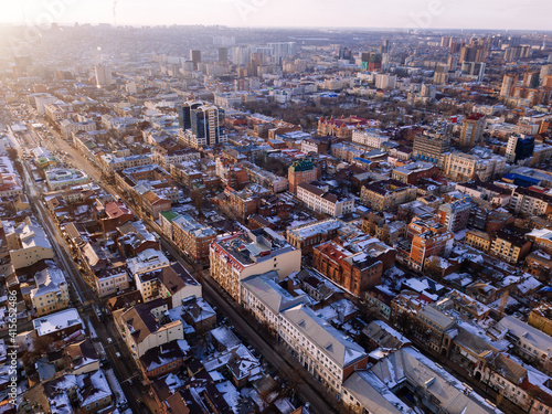 Aerial view of historical downtown of Rostov-on-Don photo