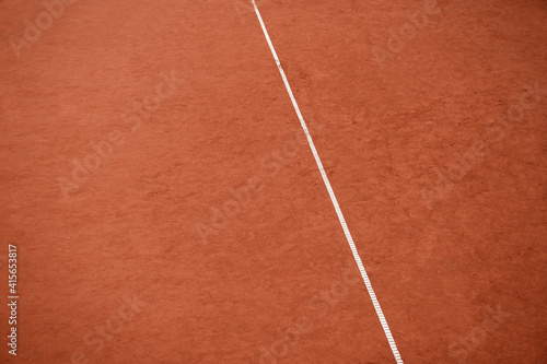 Canvas Print Orange tennis court white lines background