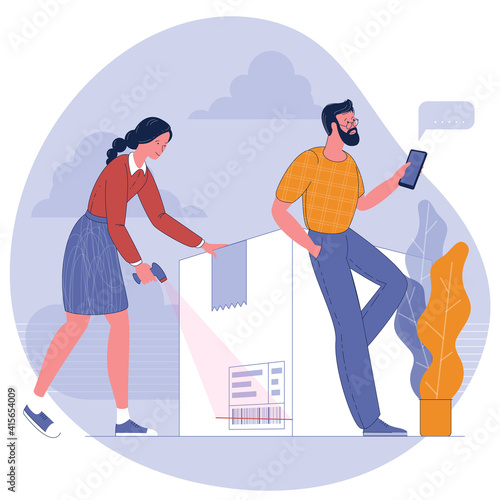 Parcel tracking services concept.