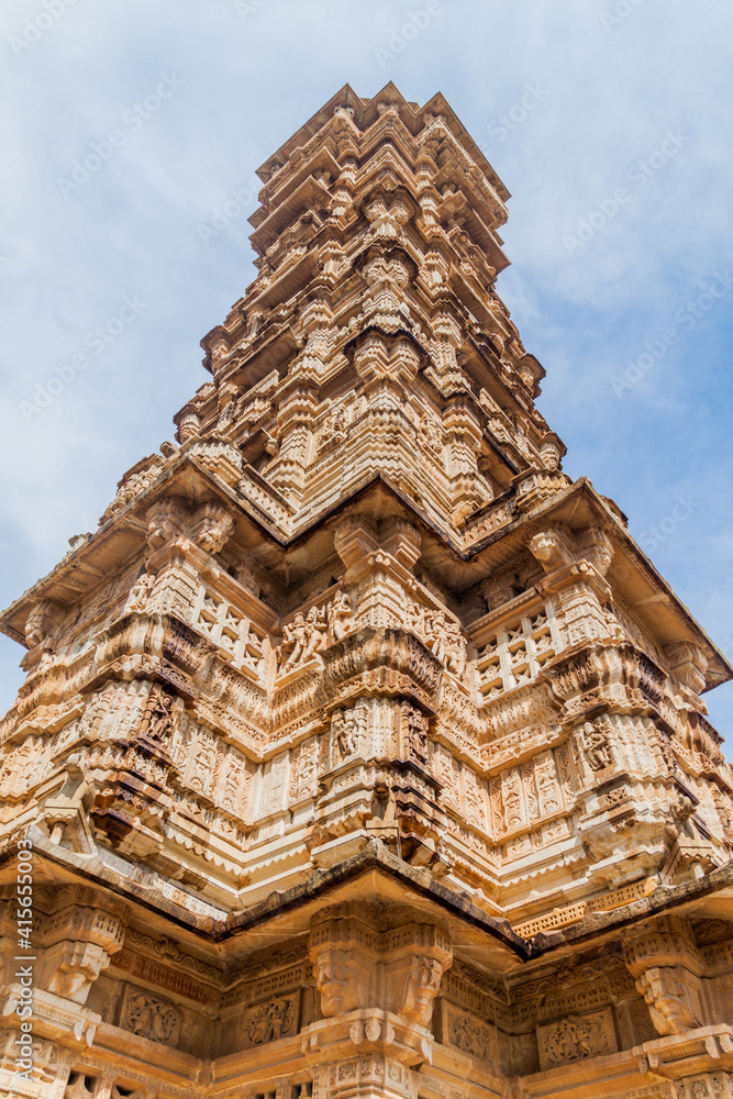 Vijaya Stambha (Tower of Victory) at Chittor Fort in Chittorgarh, Rajasthan state, India