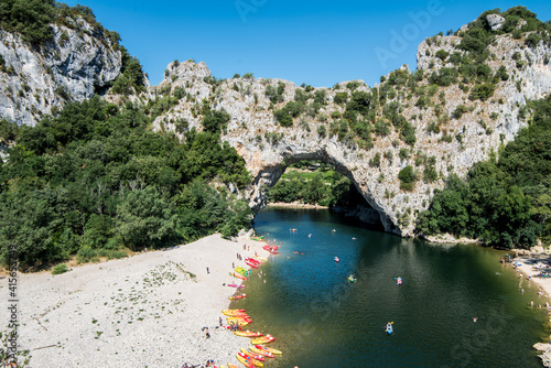 Tableau sur toile Pont d'Arc, Natural Bridge, Ardeche Region, France