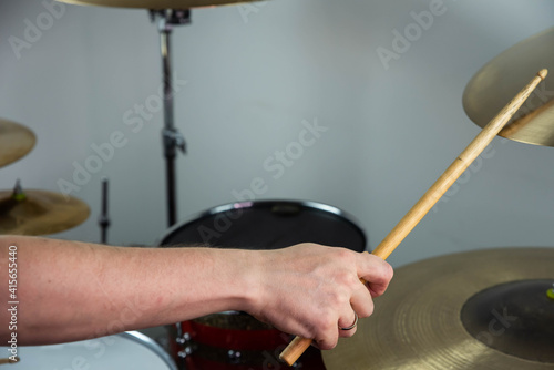 Canvas Print Professional drum set closeup