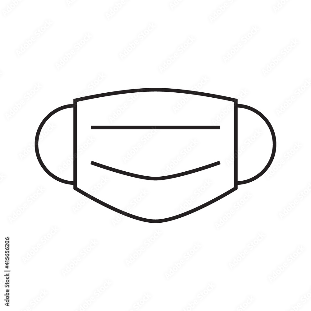 Medical protective mask simple icon in trendy line style isolated on white background for web apps and mobile concept. Vector Illustration Medical protective mask simple icon in trendy line style isolated on white background for web apps and mobile concept. Vector Illustration