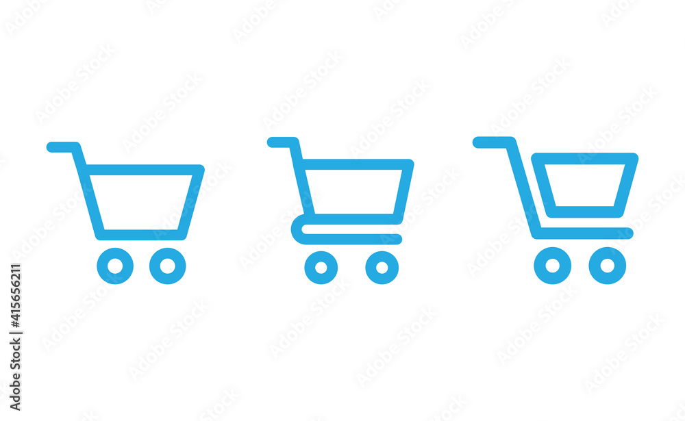 Shopping cart vector icon collection. E-commerce online shop symbol. Shopping cart vector icon collection. E-commerce online shop symbol.