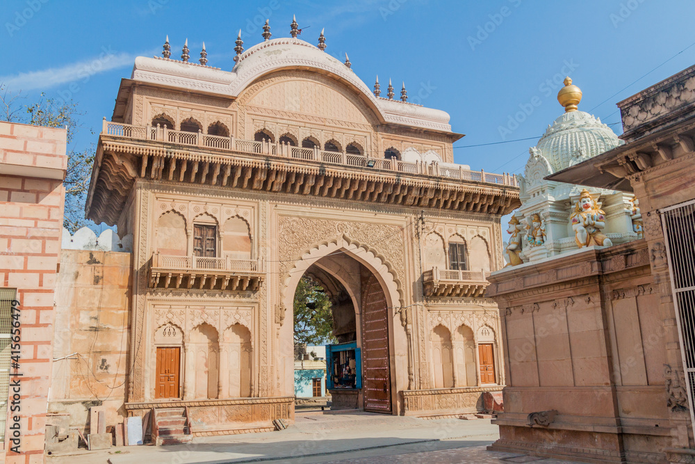 Gateway of Rangaji temple in Vrindavan, Uttar Pradesh state, India